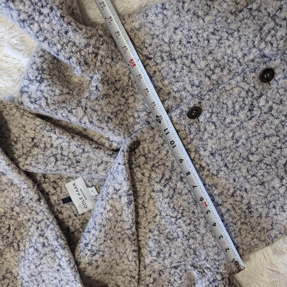 Cole Haan Grey Wool Blend Asymmetrical Walker Long Coat Size 2 - Picture 14 of 17